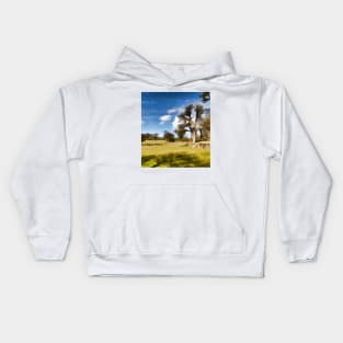 Winter Clouds Over English Fields Kids Hoodie